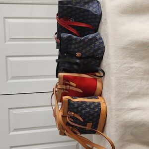 Dooney and Bourke Vintage Canvas and Denim Handbag Set
